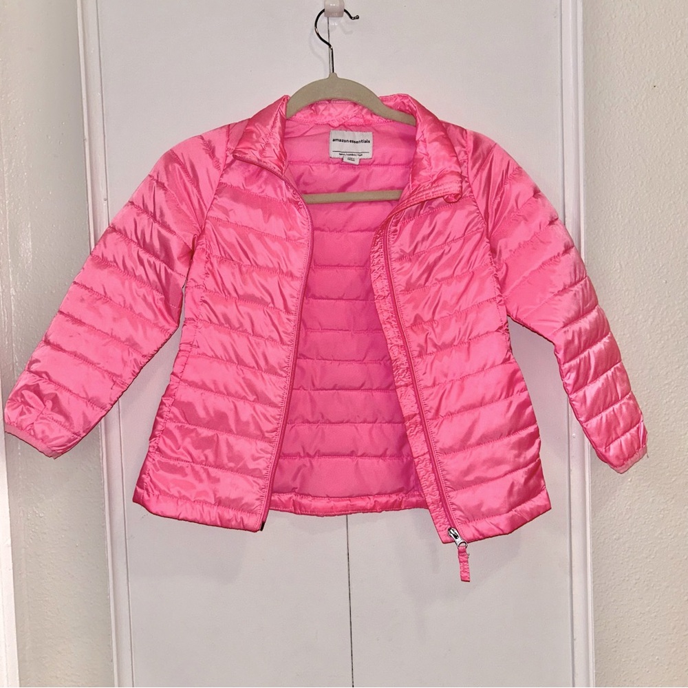 Amazon Essentials Girls Lightweight Water-Resistant Mock Puffer Jacket Small - Picture 5 of 7